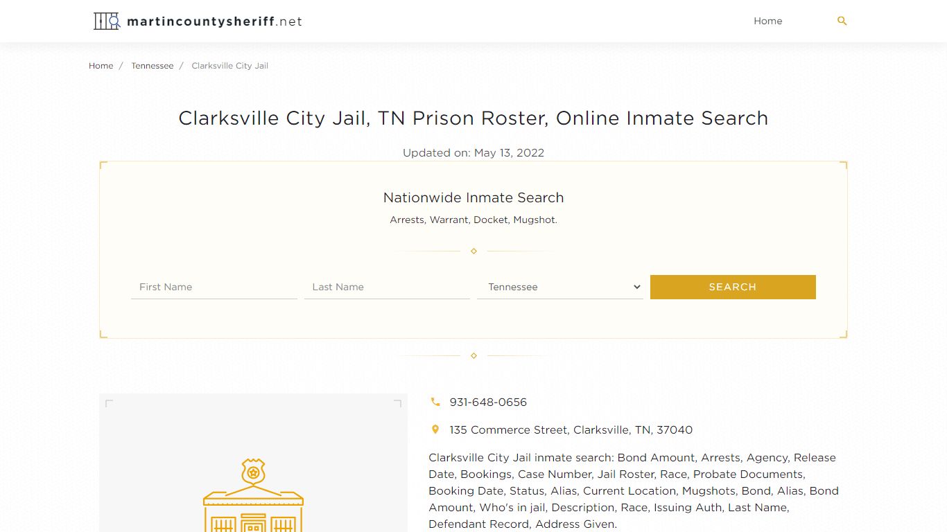 Clarksville City Jail, TN Prison Roster, Online Inmate Search