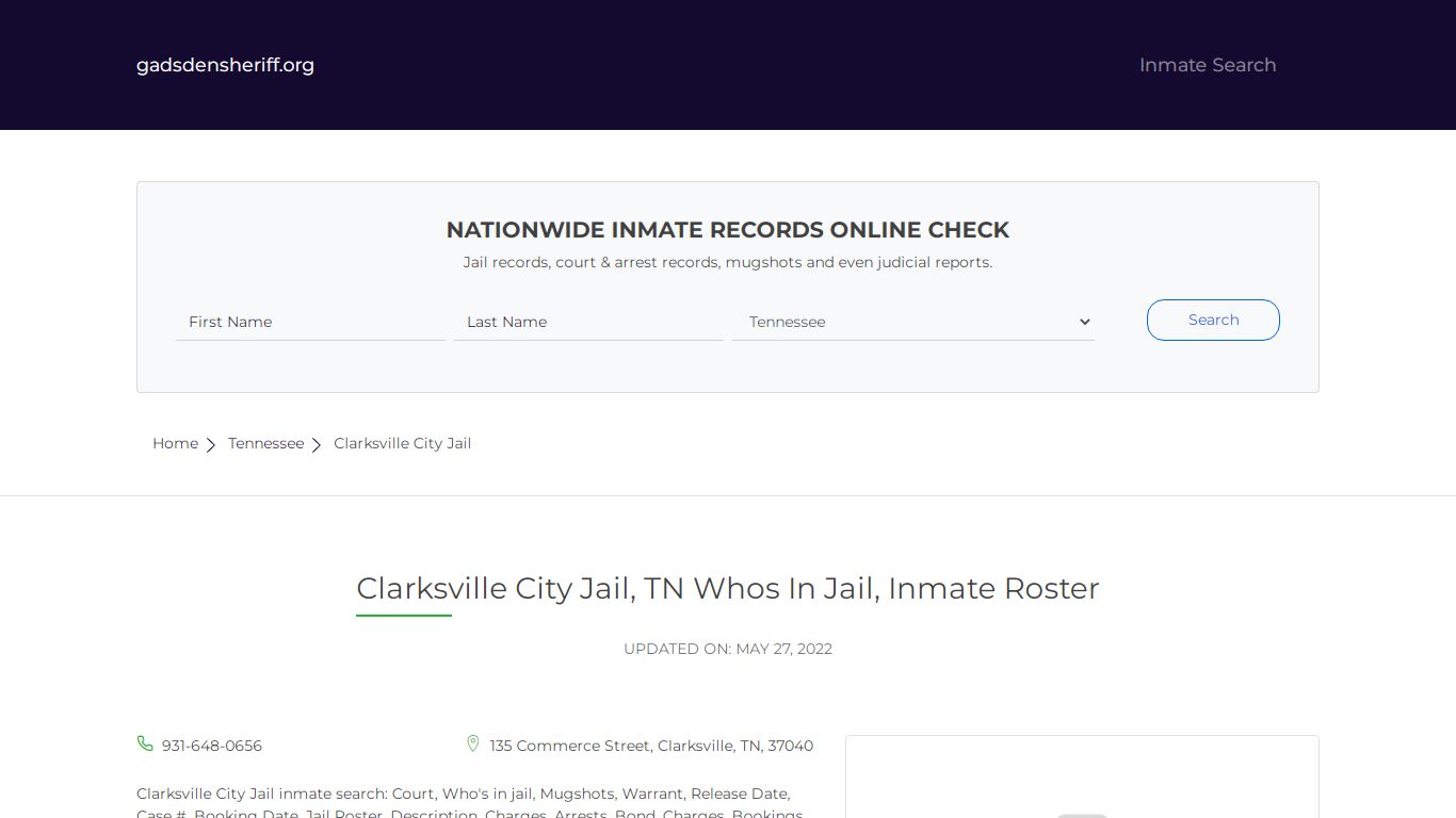 Clarksville City Jail, TN Inmate Roster, Whos In Jail